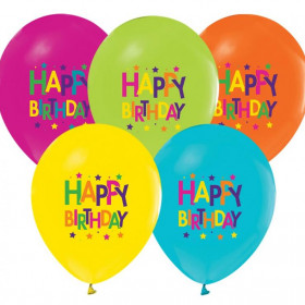 Balons Happy Birthday 12" GZ-HBG5